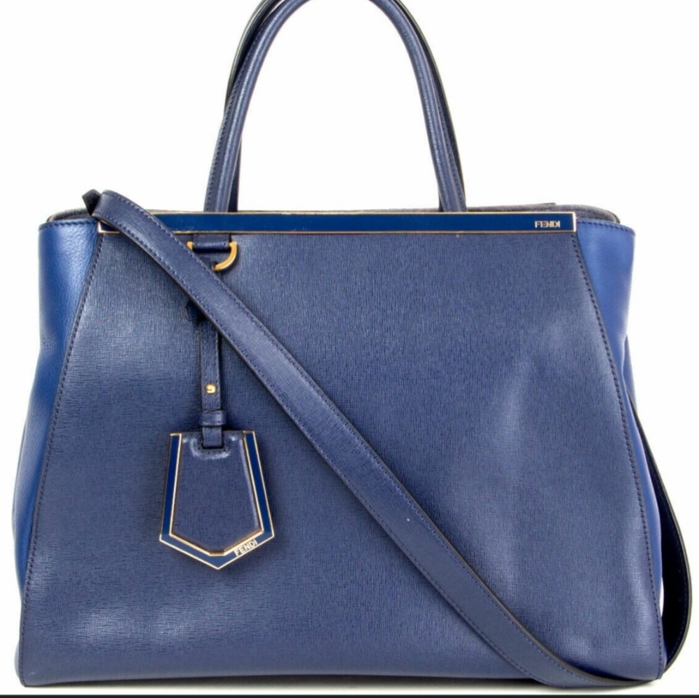 Fendi 2jours Saffiano Leather Navy Bqg